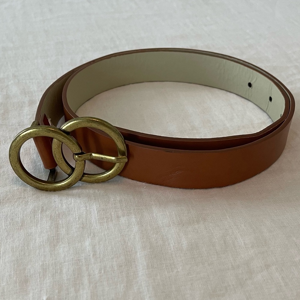Brown vegan leather belt